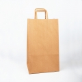 RECYCLED BROWN KRAFT PAPER BAG WITH FLAT HANDLE 