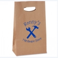 DIE CUT HANDLE BROWN KRAFT PAPER BAG 