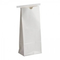 PLA LINED WHITE KRAFT PAPER TIN TIE COFFEE BAG WITH WINDOW 