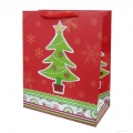 CUSTOM PRINTED CHRISTMAS PAPER GIFT BAG WITH ROPE HANDLE 