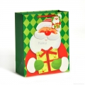 CUSTOM PRINTED CHRISTMAS PAPER GIFT BAG WITH ROPE HANDLE 